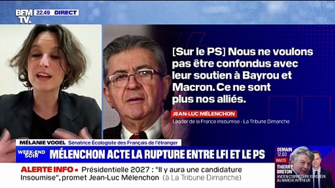 Jean-Luc Mélenchon ou François Hollande: pour Mélanie Vogel, sénatrice écologiste, "aucune de ces deux options n'est une solution" pour la gauche à la présidentielle de 2027