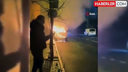 Eyüpsultan'da Yanan Araç Patladı, Facianın Eşiğinden Dönüldü