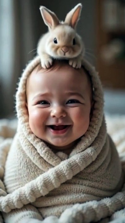 A Big smile Wrapped in a Soft Blanket #baby #happy #viral #fyp #trending #foryou