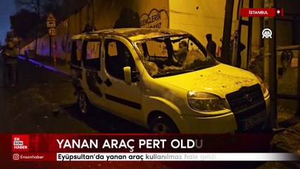 İstanbul'da yanan araç kullanılmaz hale geldi
