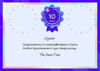 Canva 10 Design Milestone Badge