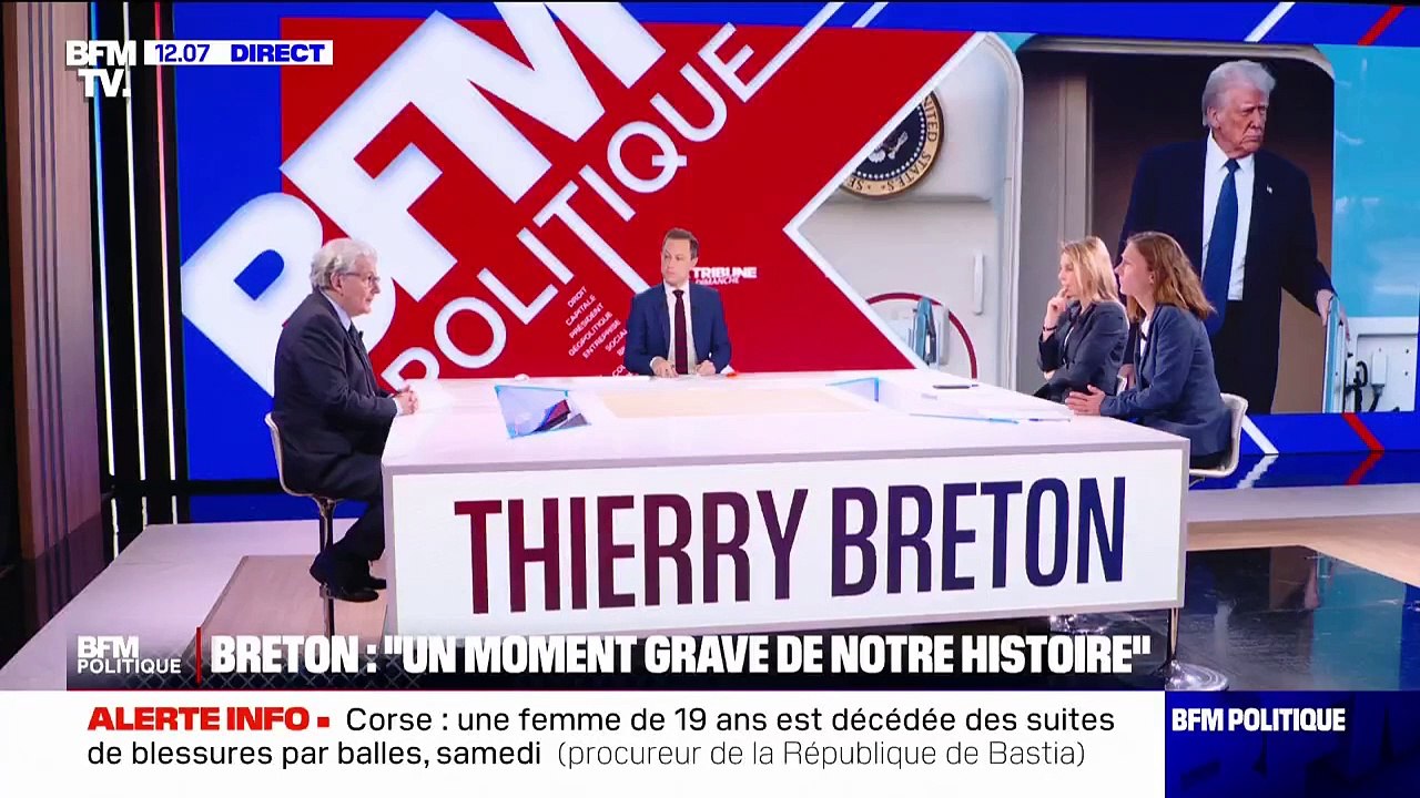 Pour Thierry Breton (ancien commissaire européen), Donald Trump et Vladimir Poutine "pratiquent le mensonge" de manière "naturelle"