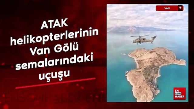 ATAK helikopterlerinin Van Gölü semalarındaki uçuşu sosyal medyada beğeni topladı