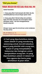 ada dua hal yang diperbolehkan untuk iri#rasulullah #hadis