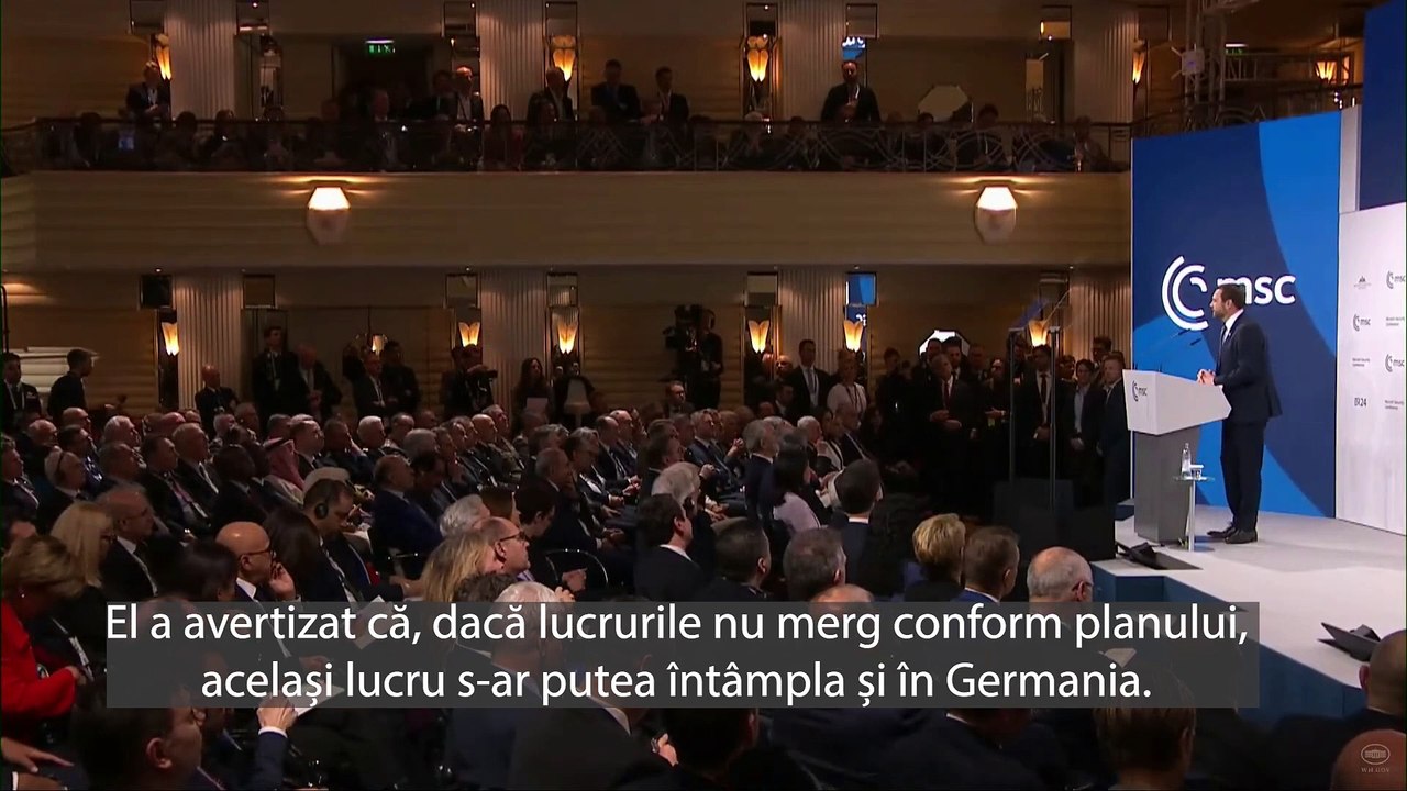 JD Vance, vicepreședintele SUA condamnă lovitura de stat din România din 6 decembrie la conferința de Securitate de la Munchen (14 februarie 2025)