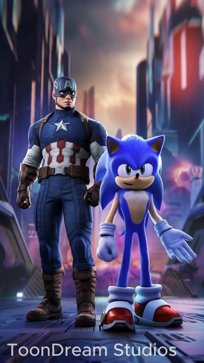 Captain America & Sonic Team Up in a Futuristic Battle