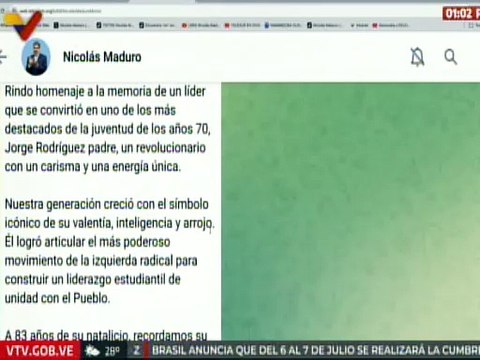 Pdte. Nicolás Maduro: A 83 años de su natalicio recordamos el legado de Jorge Rodríguez padre