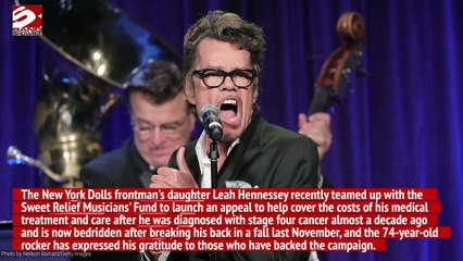 David Johansen has thanked fans for their financial support amid his cancer battle