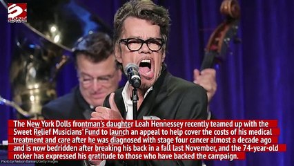 David Johansen has thanked fans for their financial support amid his cancer battle