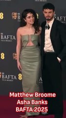Matthew Broome and Asha Banks in 2025 BAFTA's red carpet