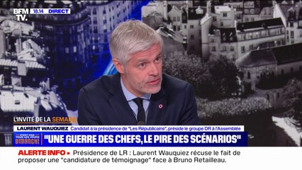 Pour Laurent Wauquiez, sa candidature à la présidence LR "n'est pas une guerre", ni "un match" contre Bruno Retailleau