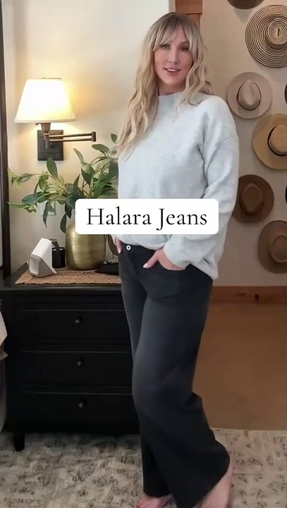 Halara Flex Asymmetric Button Jeans in Black!