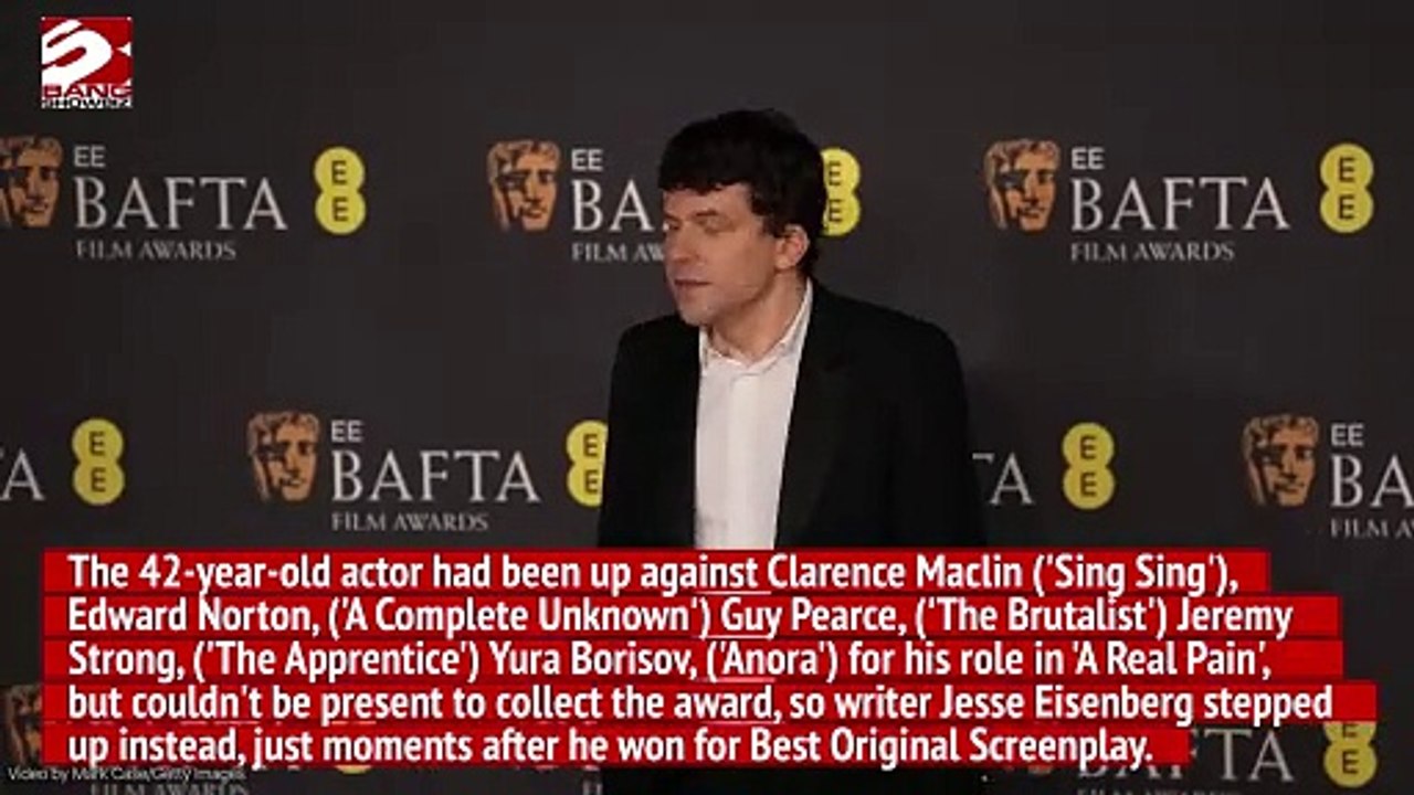 Kieran Culkin was named Best Supporting Actor at the EE BAFTAs