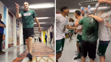 Ibon Navarro celebró la Copa en chanclas: "A mí no me vuelven a joder el traje".