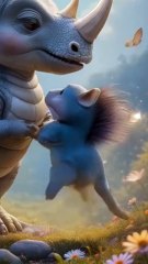 baby bumpy playing in the river with his mother