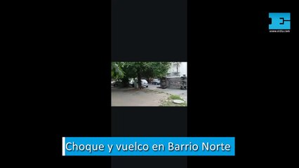 Choque y vuelco en Barrio Norte