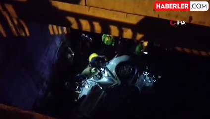 Ümraniye'de Viyadükten Uçan Otomobil Sürücüsü Yaralandı
