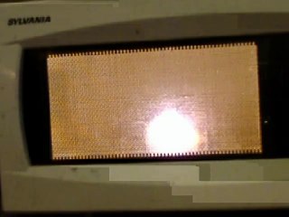 Microwaving a dropped 100 watt light bulb