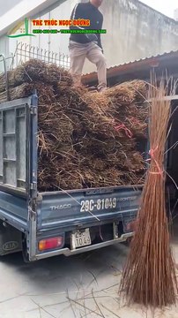 Khai xuân với chuyến xe chở nguyên liệu cây guột lợp mái nhà đến xưởng Tre trúc Ngọc Dương