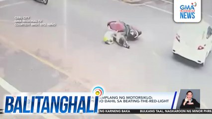 Mag-ina sugatan sa pagsemplang ng motorsiklo; Rider, bigla raw ng preno dahil sa beating-the-red-light na taxi | Balitanghali