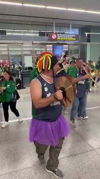 Vídeo de la llegada del Unicaja al aeropuerto de Málaga tras ganar la final de la Copa del Rey de baloncesto.