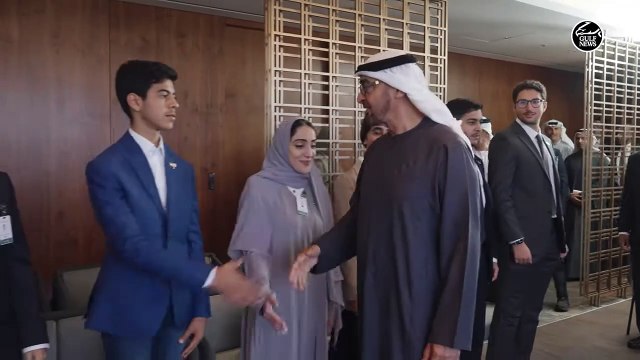 UAE President Sheikh Mohamed meets Emirati students during a state visit to Korea