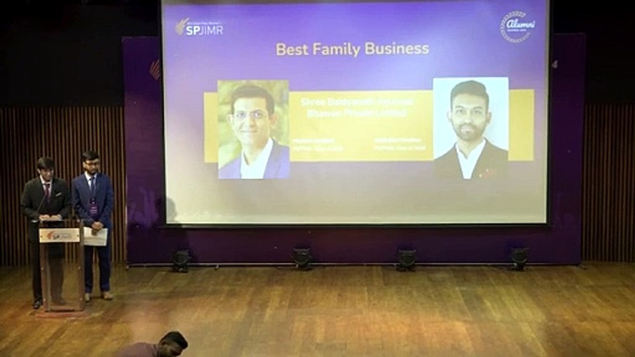 SPJIMR Alumni Awards 2024, Best family business: Siddhesh Sharma