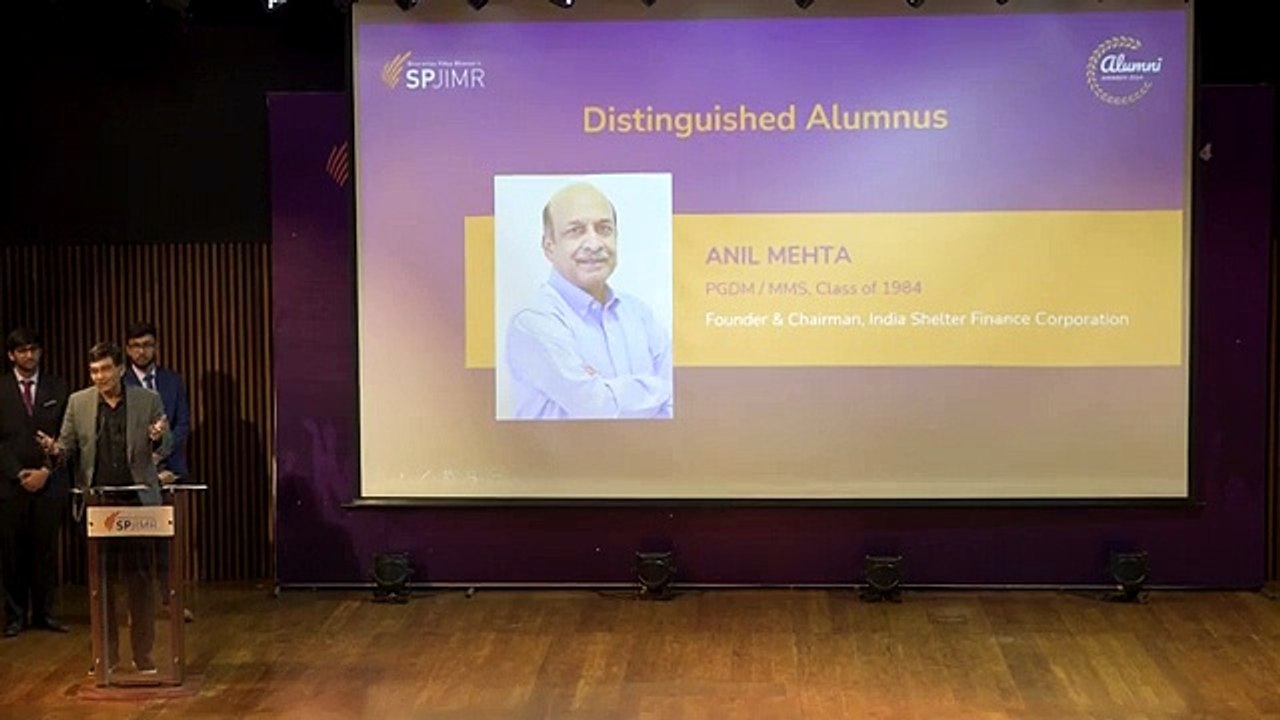 SPJIMR Alumni Awards 2024, Distinguished Alumnus: Anil Mehta