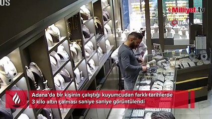 3 kilo altını kameralar önünde çaldı! Çalışandan şok sözler: Şeytana uydum