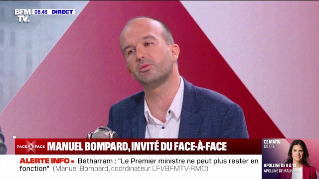 Motion de censure ce mercredi: Nous, on vote toutes les motions de censure de gauche explique Manuel Bompard, coordinateur de La France Insoumise