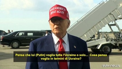 Trump: potrei incontrare Putin "molto presto"