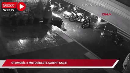 Esenyurt'ta otomobil 4 motosiklete çarpıp kaçtı 