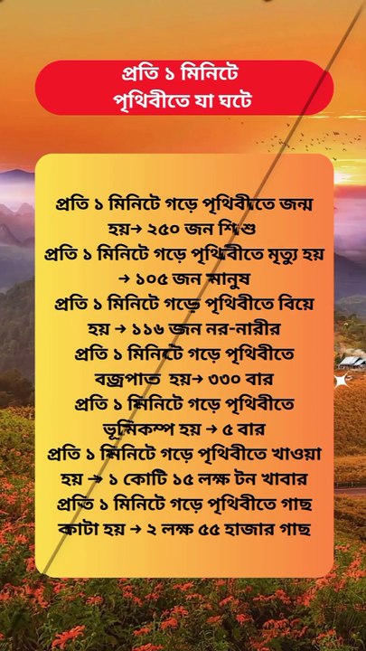 প্রতি এক মিনিটে পৃথিবীতে যা ঘটে Learning Time BD