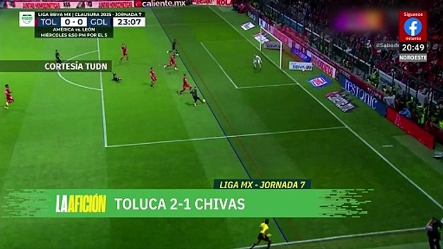 Toluca derrota a Chivas con gol en el último minuto en la jornada 7 de la Liga MX