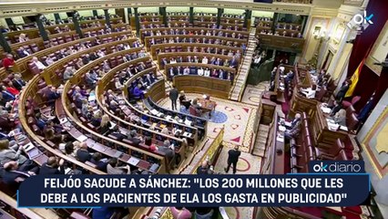 Feijóo sacude a Sánchez: "Los 200 millones que les debe a los pacientes de ELA los gasta en publicidad"