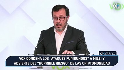 Vox condena los "ataques furibundos" a Milei y advierte del "horrible riesgo" de las criptomonedas