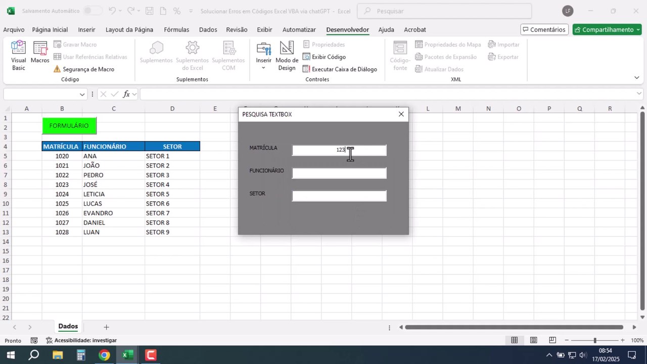 Corrigir Erro em Códigos Excel VBA com chatGPT