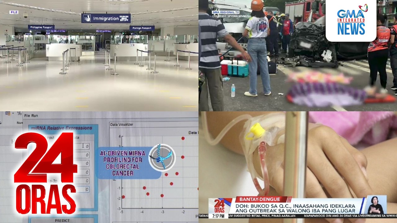 24 Oras: (Part 2) Patay na lamok at kiti-kiti, babayaran ng pabuya sa isang brgy sa Mandaluyong; A.I., puwede na ring makatulong sa paggawa ng campaign jingles; banggaan ng van ay pick-up, 4 patay, atbp.