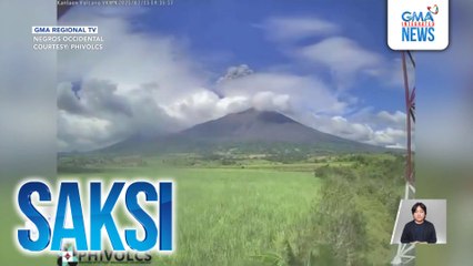 Bulkang Kanlaon, 2 beses nagbuga ng abo; 9 na barangay, naapektuhan ng ashfall | Saksi