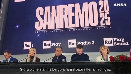 Sanremo, Conti: "Panariello stasera fara' da baby-sitter a mio figlio"