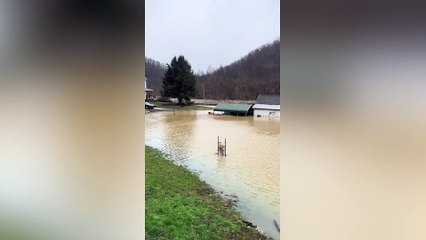 Kentucky: Video shows homes partly submerged by floodwater
