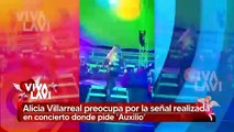 Alicia Villarreal pide ayuda durante concierto tras violencia familiar