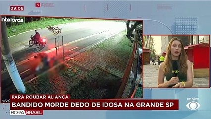 Bandido morde dedo de idosa para roubar aliança na Grande SP