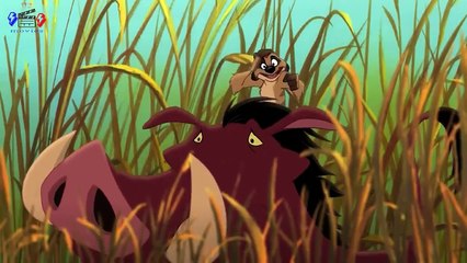 الاسد الملك في أراضي الفخر بأفريقيا تدخول كيارا الى الارض المحظورة تهاجمهم التماسيح. يهربون منها