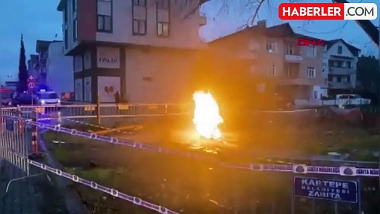 Kocaeli'nde metan gazı yangını saatlerdir sürüyor