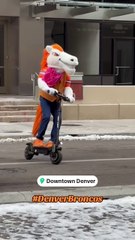 Broncos Mascot Miles Hit by Car on Scooter