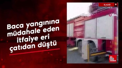 Elazığ’da baca yangınına müdahale eden itfaiye eri çatıdan düştü