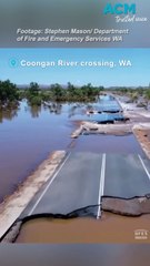 Drone footage reveals the flood damage in Pilbara region