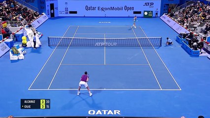 Alcaraz advances in Qatar against Cilic