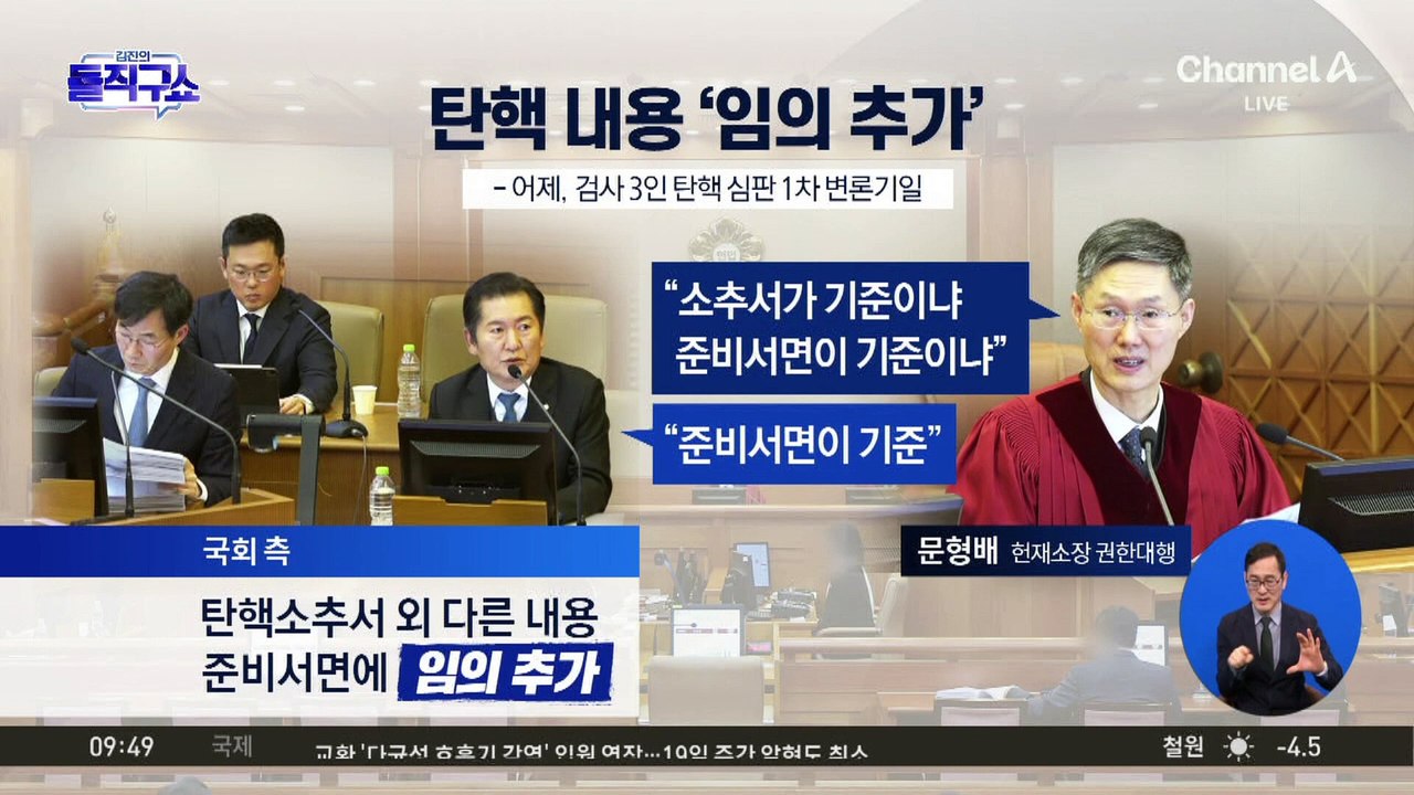 검사 3인 탄핵심판…탄핵 내용 ‘임의 추가’?